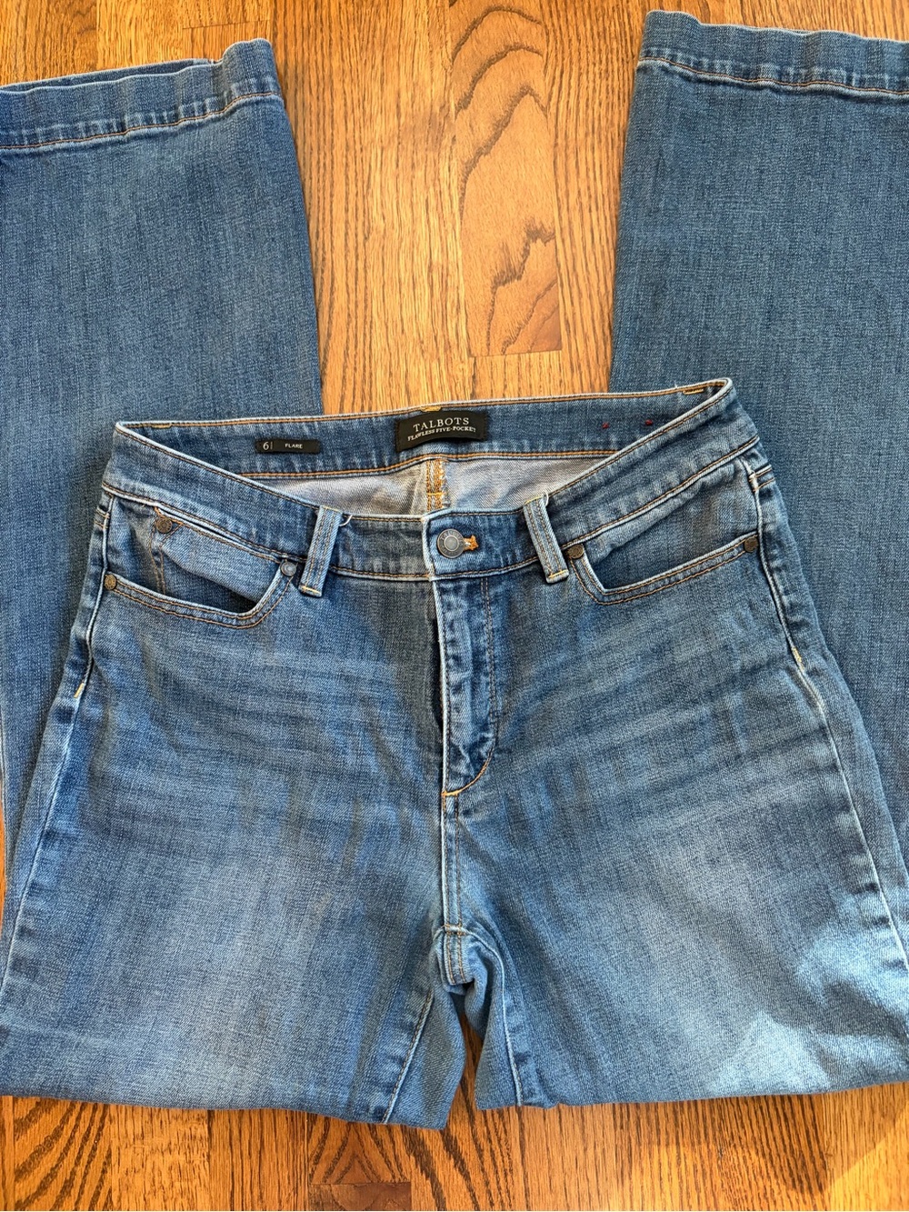 Talbots Flair-leg Mid Blue Denim Jeans Size 6